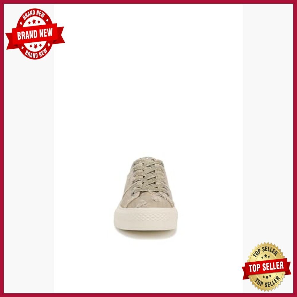 Women's Distressed Fabric Sneakers with Metallic Studs Platform Sole - Picture 5 of 7